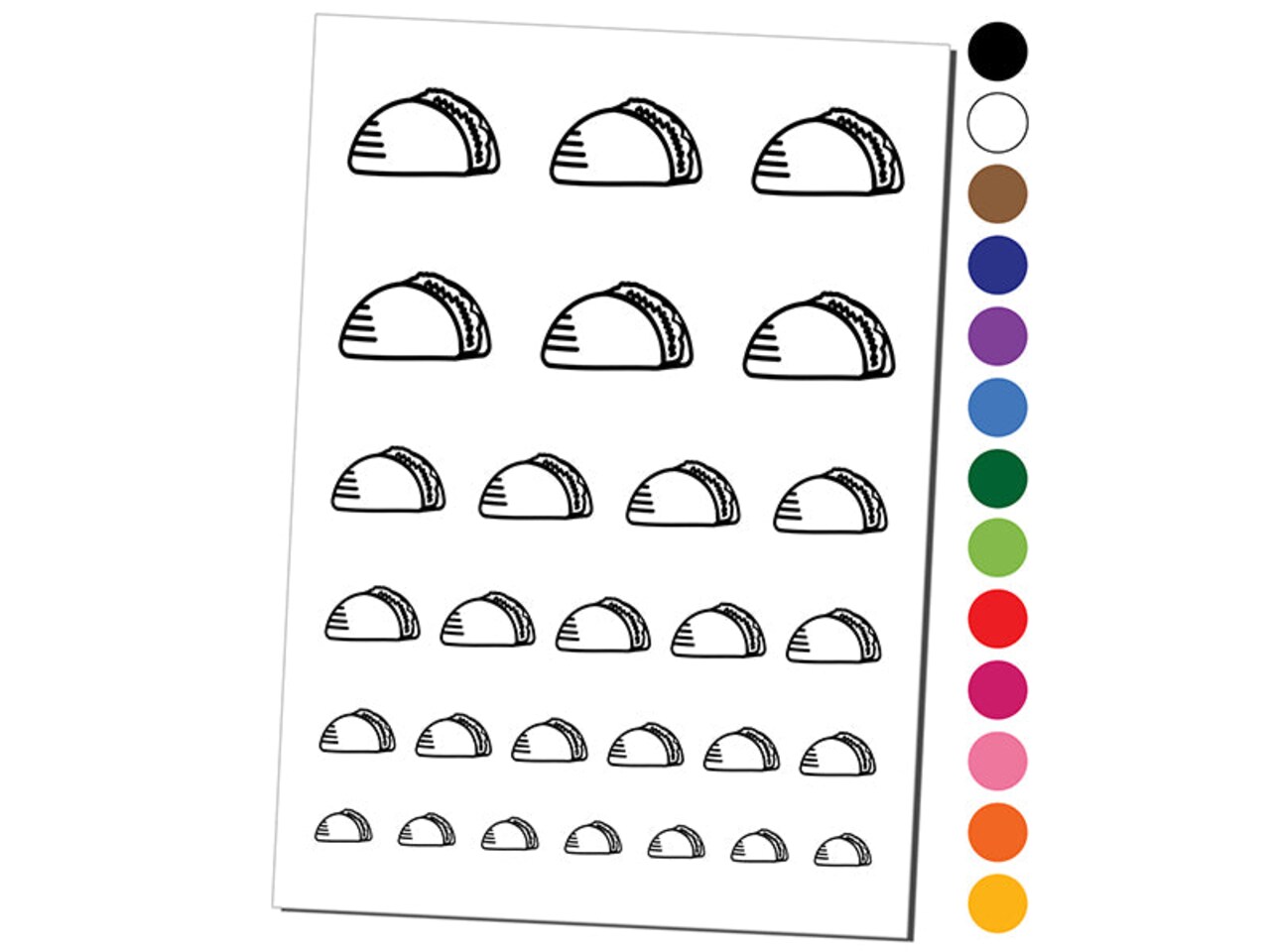 Taco Doodle Temporary Tattoo Water Resistant Fake Body Art Set Collection